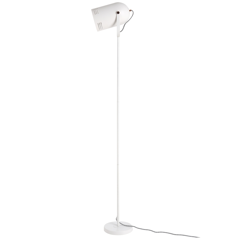 HOMCOM® Stehleuchte Stehlampe E27-Fassung neben Sofa 90° verstellbar Metall Weiß 25,5 x 20 x 155 cm