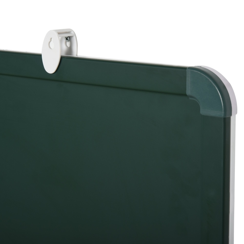 Dubbelzijdig whiteboard & krijtbord met pennenbakje memobord wit + groen