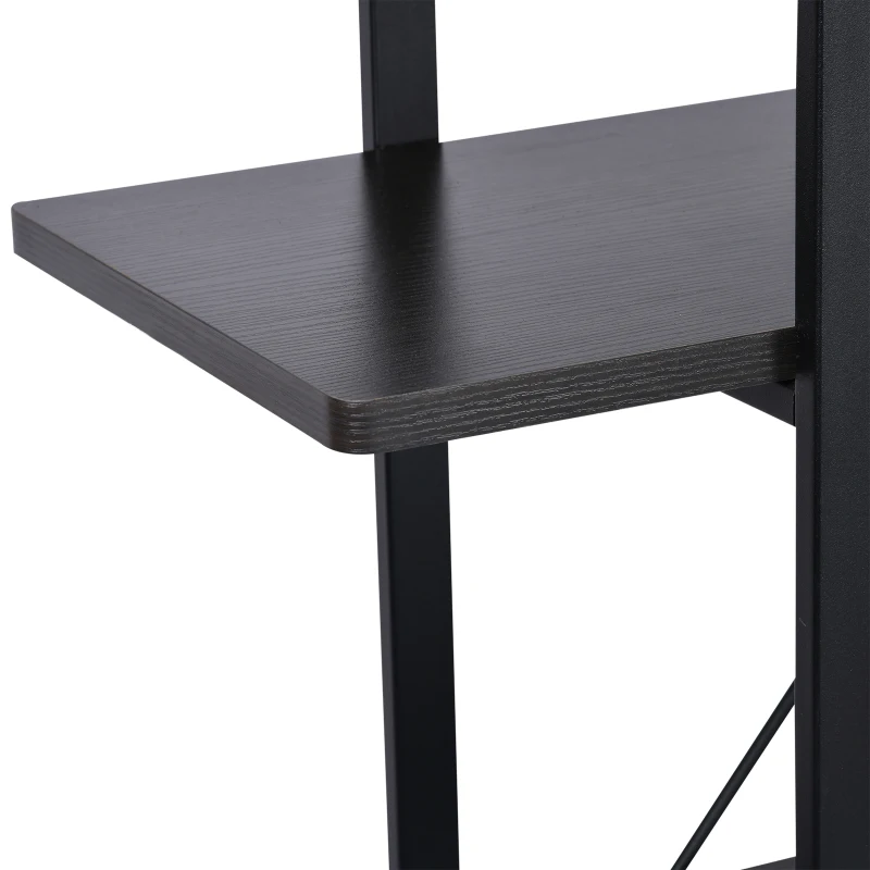HOMCOM® Standregal Aktenregal Bücherregal Holzregal Lagerregal 4 x Fach Schwarz 105 x 33,8 x 138 cm