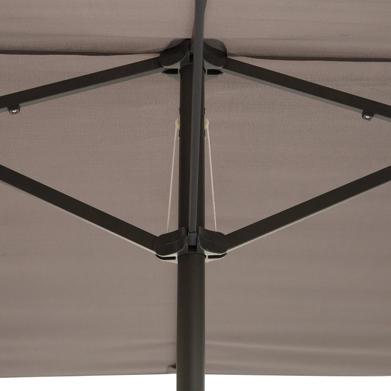 Outsunny® Doppelsonnenschirm mit Ständer Gartenschirm Marktschirm Terrasse Stahl Grau