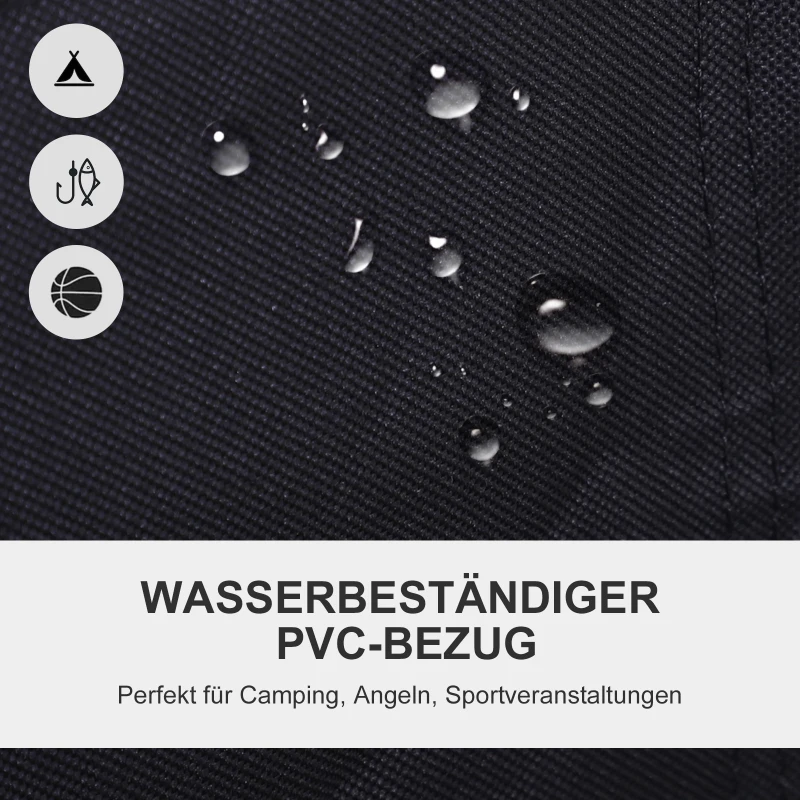 Outsunny® Anglerstuhl Klappstuhl Campingstuhl mit Armlehne Tragetasche Oxford Schwarz