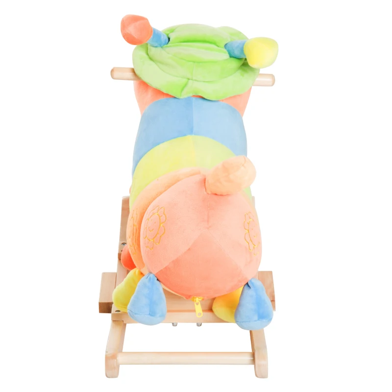 HOMCOM® Schaukelpferd Kinder Schaukel Raupe Bunt