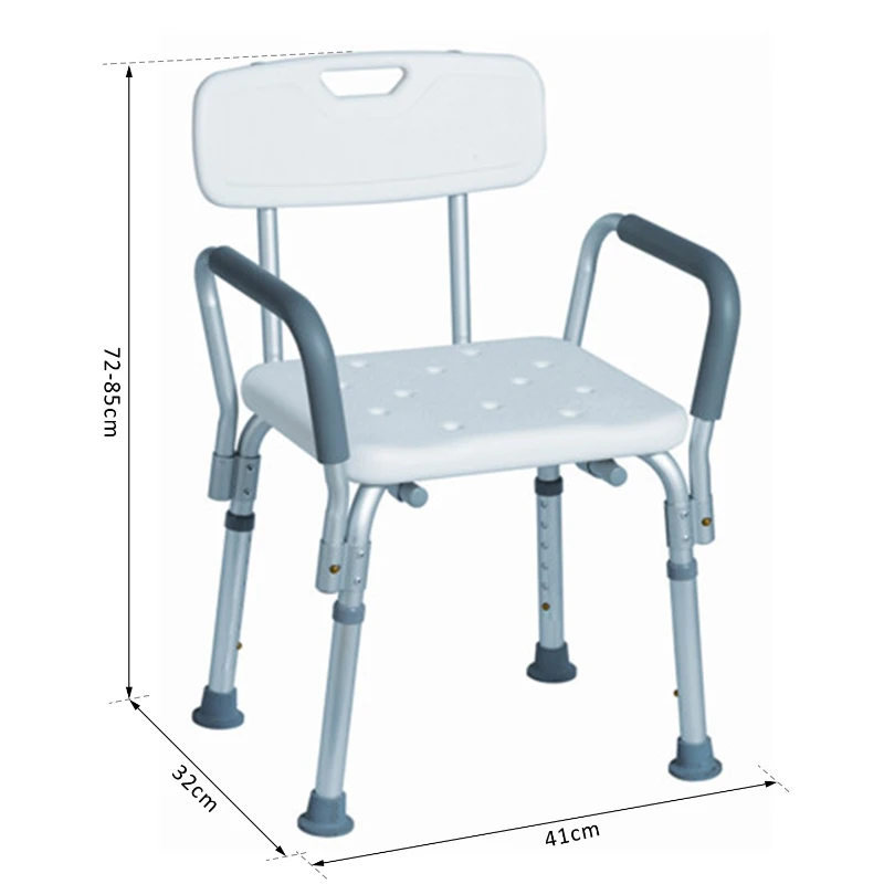kleankin® Badhocker Badestuhl Duschsitz Höheverstellbar Weiß