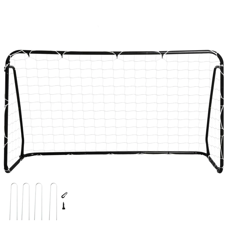 HOMCOM® Fußballtor mit PE-Netzgewebe Schwarz+Weiß Stahl(Q195)+PE-Netz 203 x 81 x 120 cm