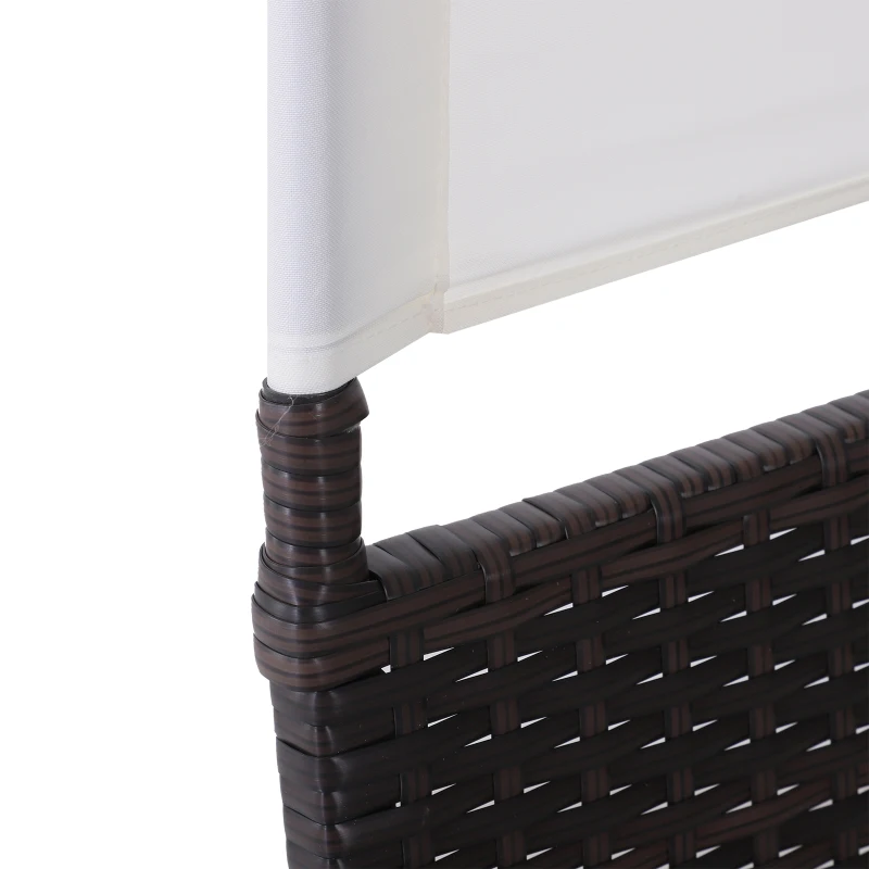 Outsunny® 2-tlg. Gartensofa Gartenmöbel Lounge Gartenset Rattanmöbel Braun Polyrattan 1 x Hocker mit Sonnendach