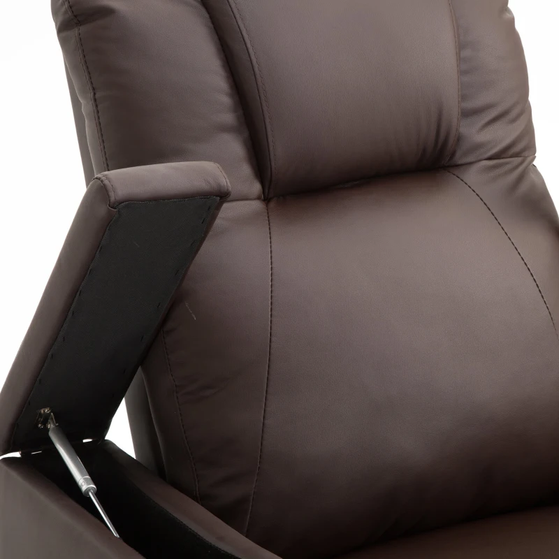 HOMCOM® Relaxsessel | Fernsehsessel | Kunststoff, Schaumstoff, Stahlfüße | 85 × 98 × 103 cm | Braun