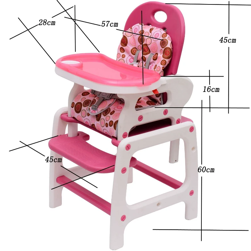 Kinderhochstuhl Kombihochstuhl Multifunktion Babyhochstuhl mit Schaukelfunktion rosa