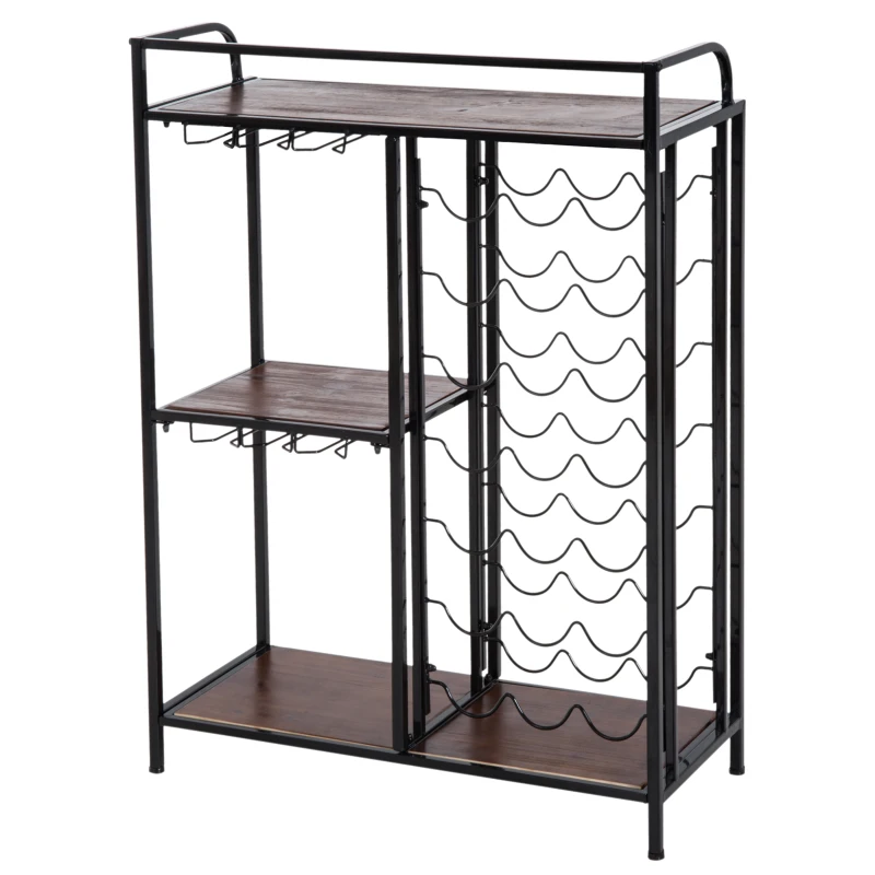 HOMCOM® Weinregal Weinschrank Weinständer 21 Flaschen 3 Staufächer