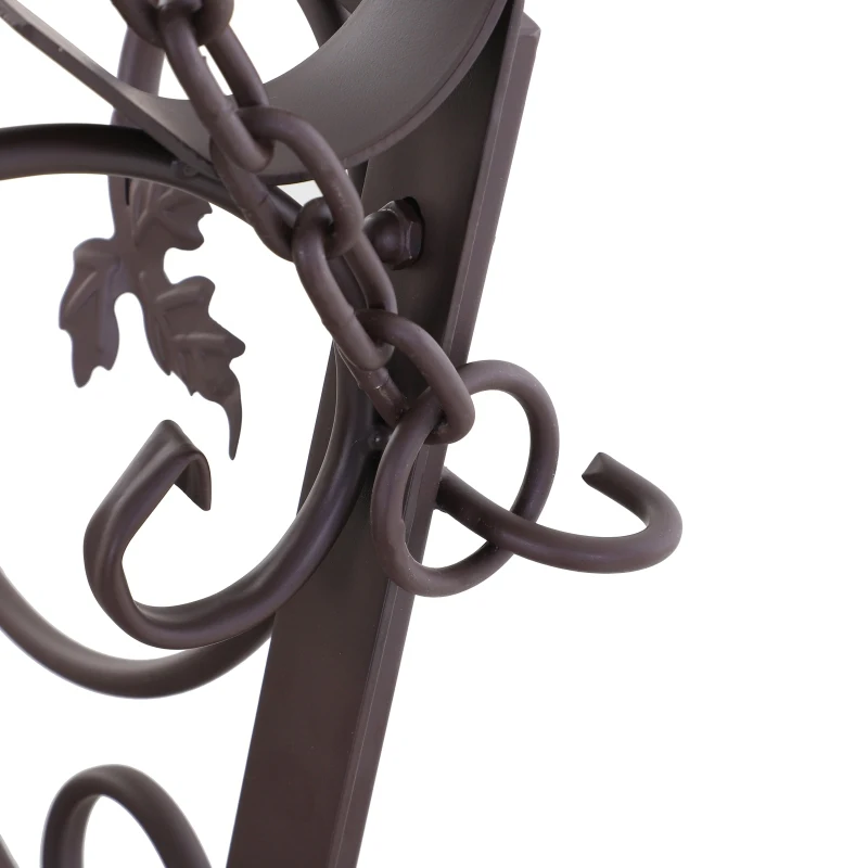 Outsunny® Hollywoodschaukel für 2 Personen Gartenschaukel mit Ablagen Stahl Braun