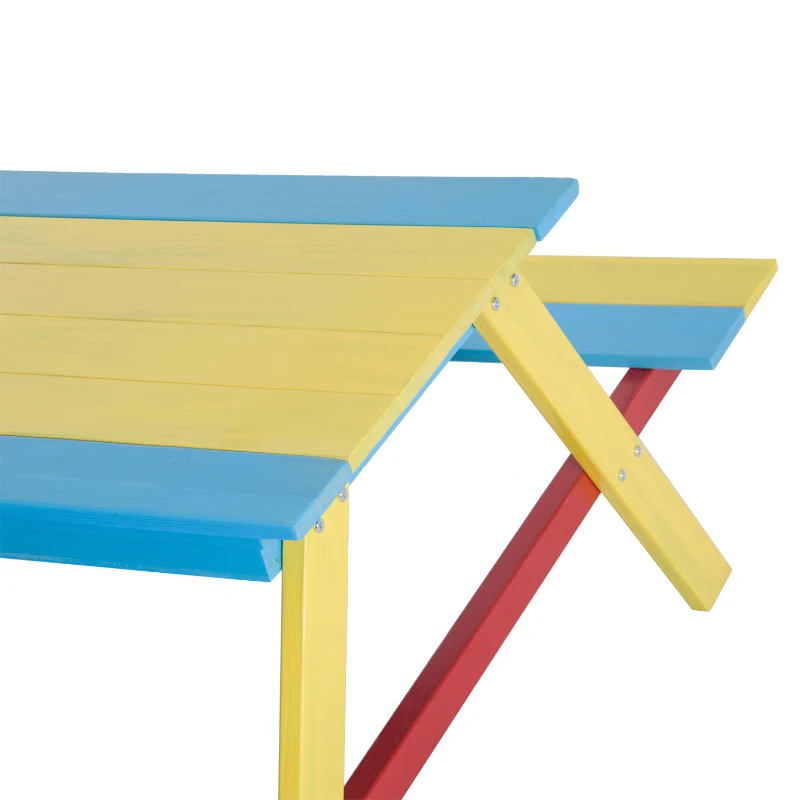 HOMCOM® Spieltisch Sandkasten Kinder mit Sitzbank Holz Bunt