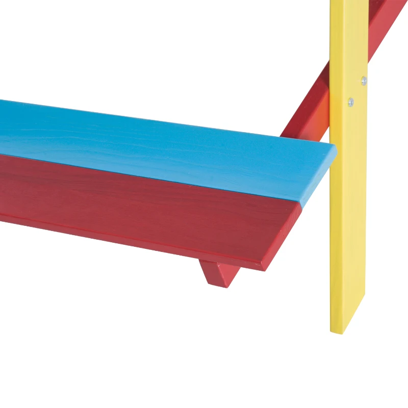 HOMCOM® Spieltisch Sandkasten Kinder mit Sitzbank Holz Bunt