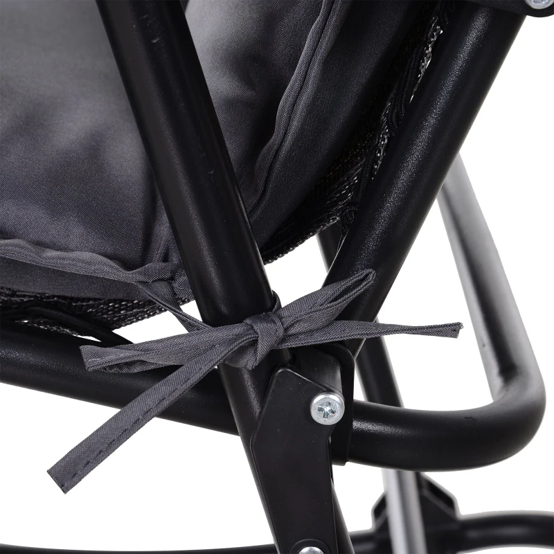 Outsunny® Stuhlauflage Auflage Gartenstuhl Sitzkissen Niederlehner Polster Polyester Grau