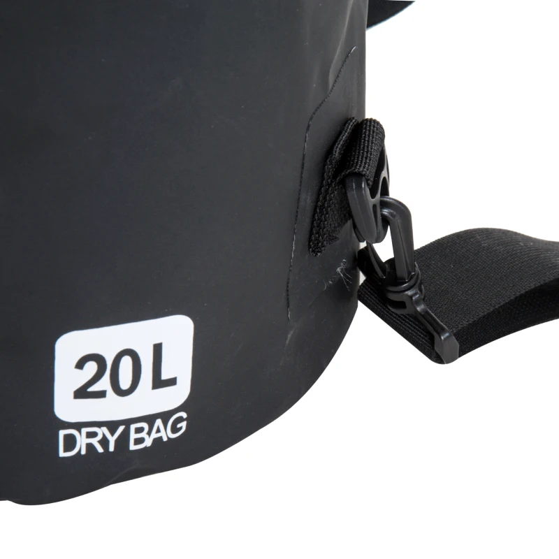 Outsunny® Wasserdichter Rucksack Tasche Beutel Packsack mit Handybeutel 20L Grau