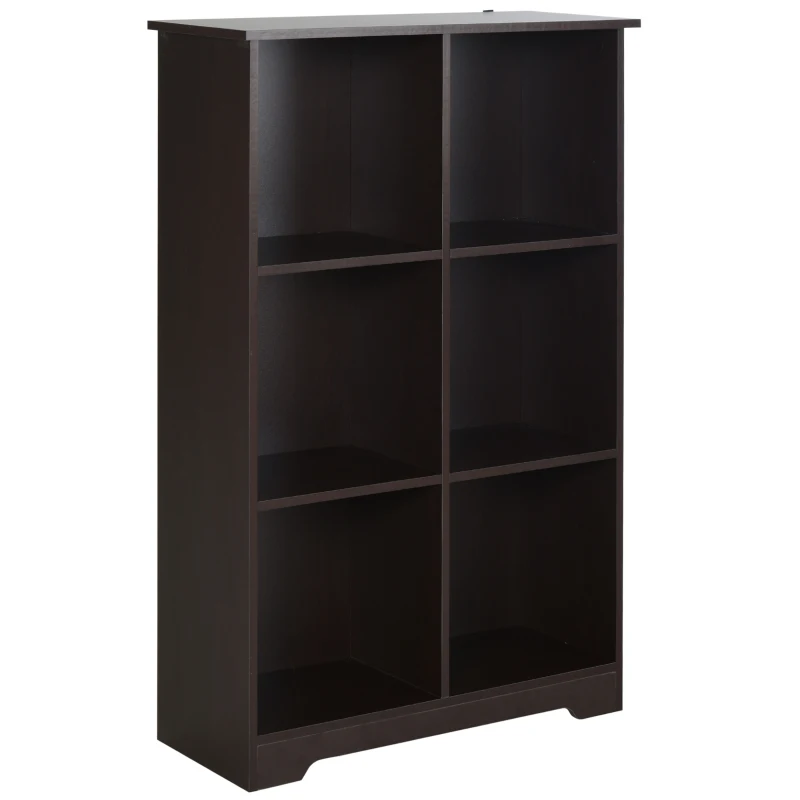 HOMCOM® Schrank Kommode Küchenschrank Würfelregal mit 6 getrennte Gitter Kaffeefarbe