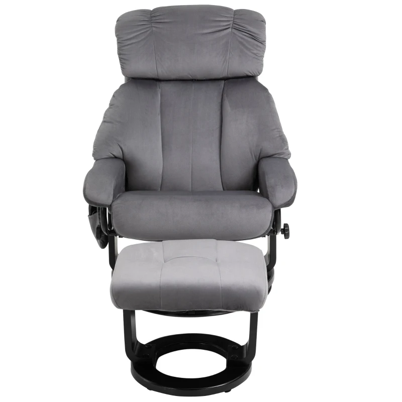 HOMCOM® Massagesessel mit Hocker Heizfunktion 76 x 80 x 102 cm Grau