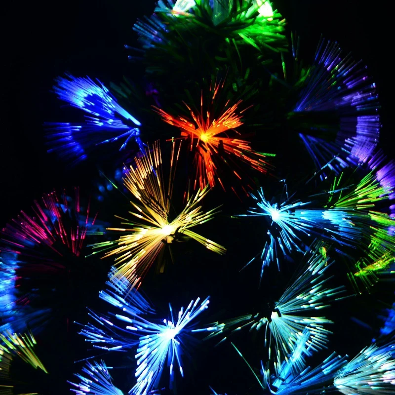 HOMCOM Weihnachtsbaum mit Ständer Glasfaser 7 Farben 150cm