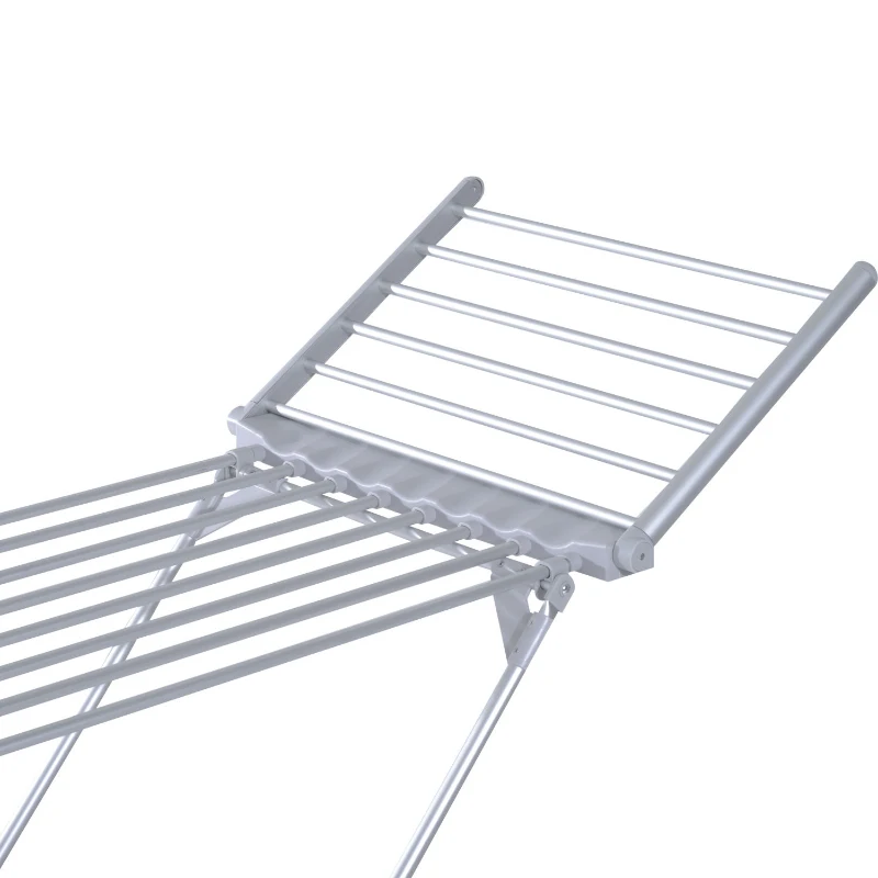 HOMCOM® Beheizbarer Flügelwäscheständer | Faltbar | Aluminium | 149 x 54 x 92 cm | Silber