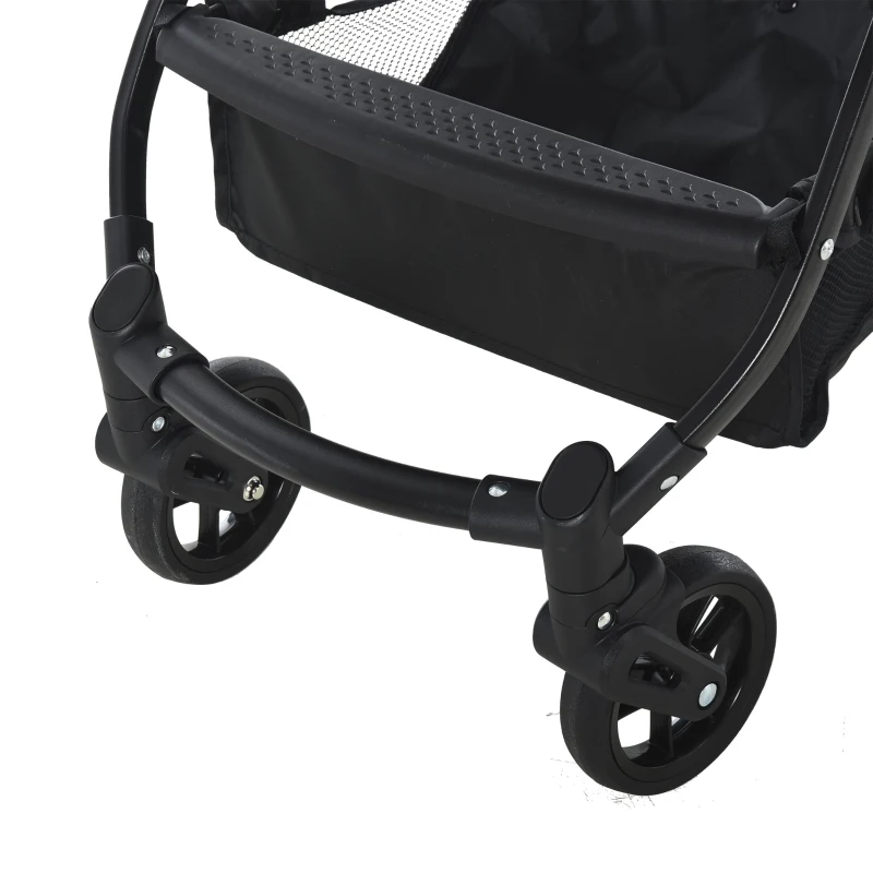 HOMCOM® Kinderwagen Faltbarer Buggy Babyschale Babywanne 0-36 Monate Grau