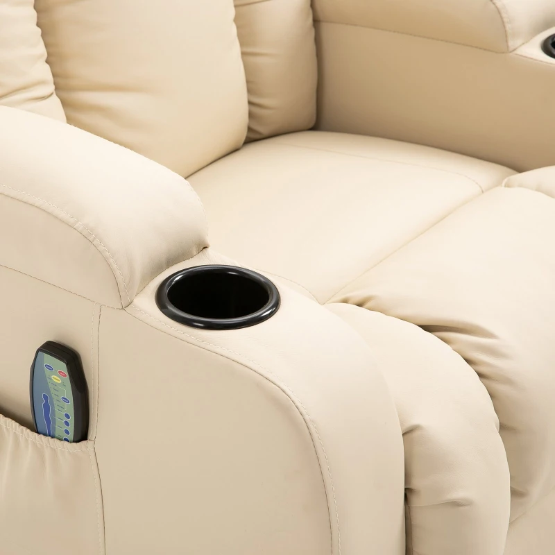HOMCOM® Massagesessel Wärmefunktion mit Fernbedienung creme