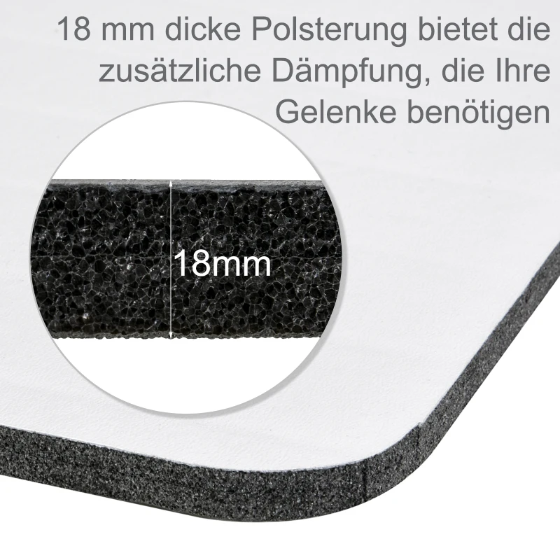 HOMCOM® Yogamatte Rutschfeste Sportmatte Gymnastikmatte mit Tragegurt Weiß