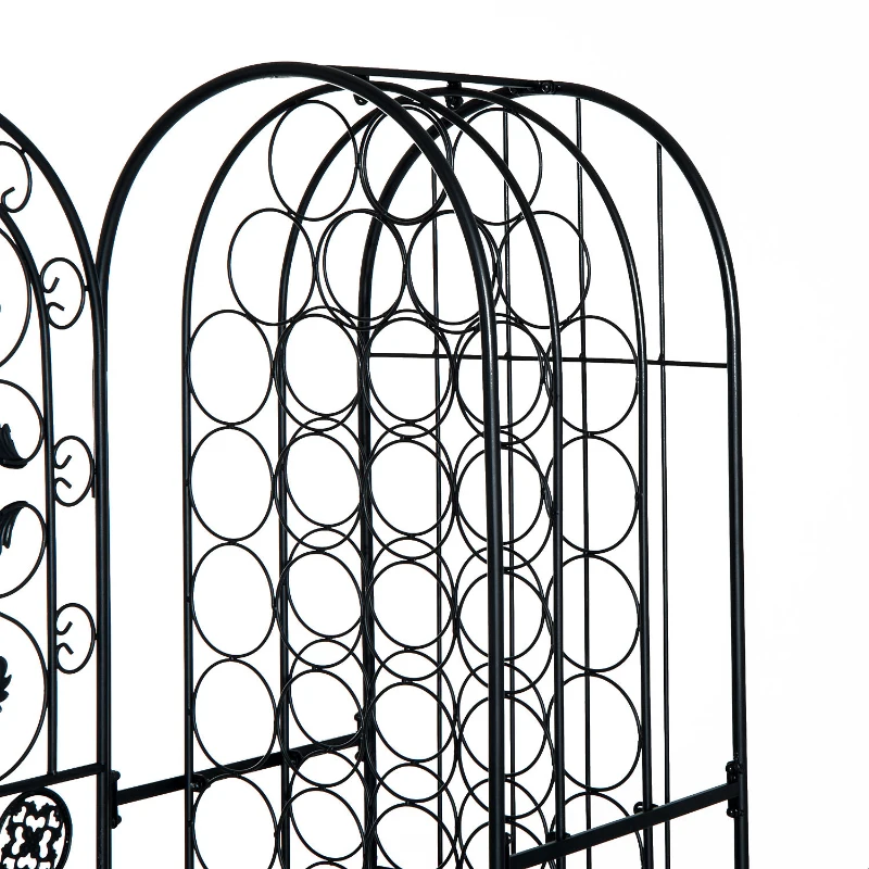 HOMCOM® Weinregal für 45 Flaschen Weinschrank Metall Schwarz