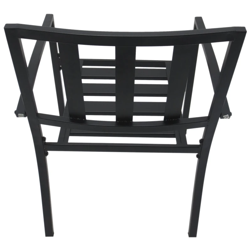 Outsunny® 3-teilige Essgruppe Sitzgruppe Gartenmöbel Set mit 1 Tisch + 2 Stühlen Metall