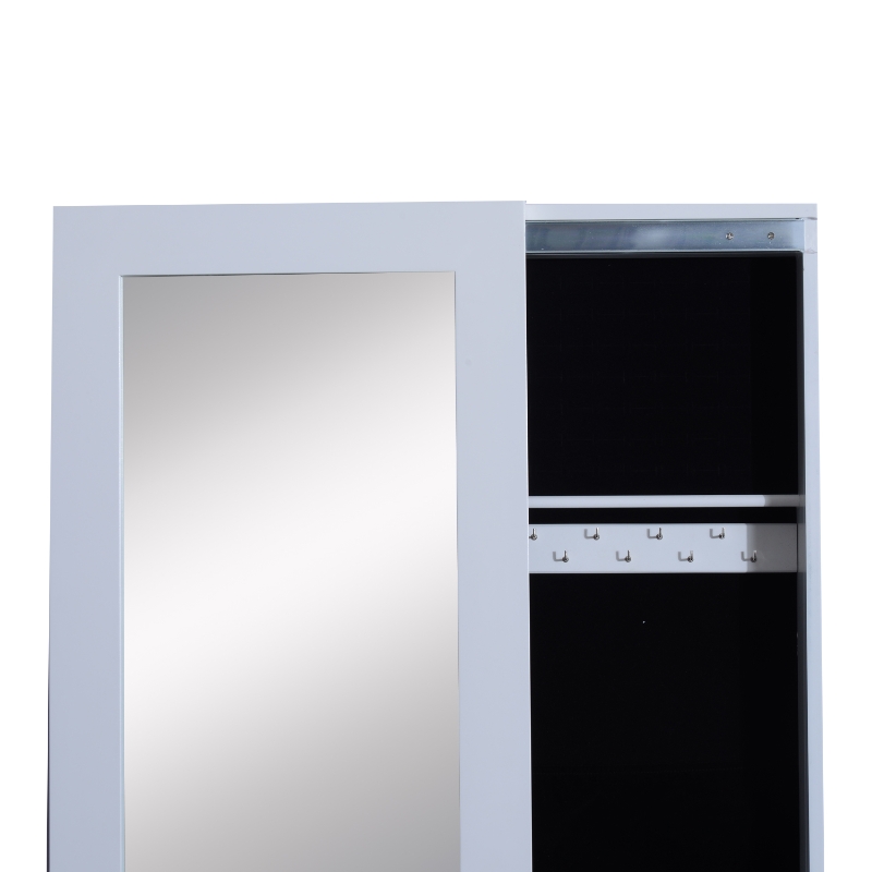 HOMCOM® Schmuckschrank Spiegelschrank weiß