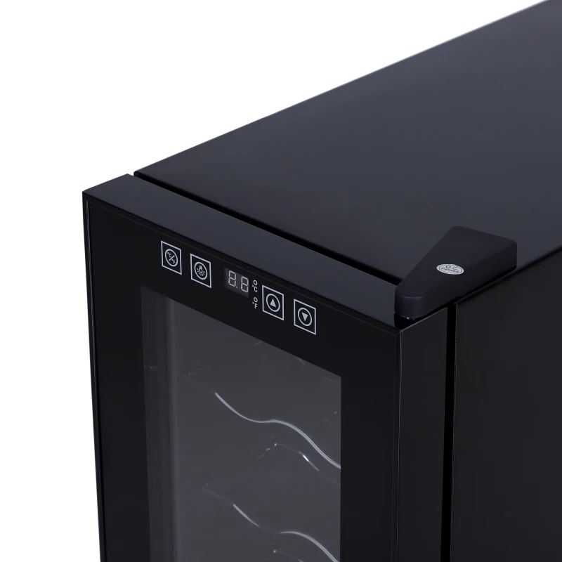 HOMCOM® Weinkühlschrank Freistehender Einzonen-Kühlschrank 12 Flaschen 11-18 °C ESG