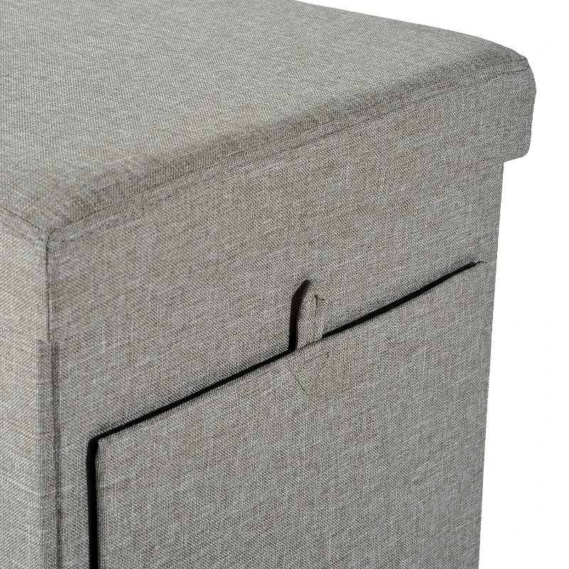 HOMCOM Faltbarer Sitzwürfel mit Stauraum Aufbewahrungsbox grau