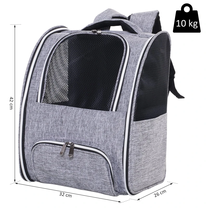 PawHut® Transporttasche Reisetasche Haustierrucksack 3 Eingang mit Festgurte Oxfordstoff 32 x 26 x 42 cm