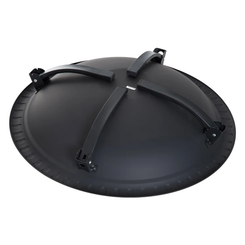 Outsunny® Feuerschale mit Funkenschutz klappbar 66cm Schwarz