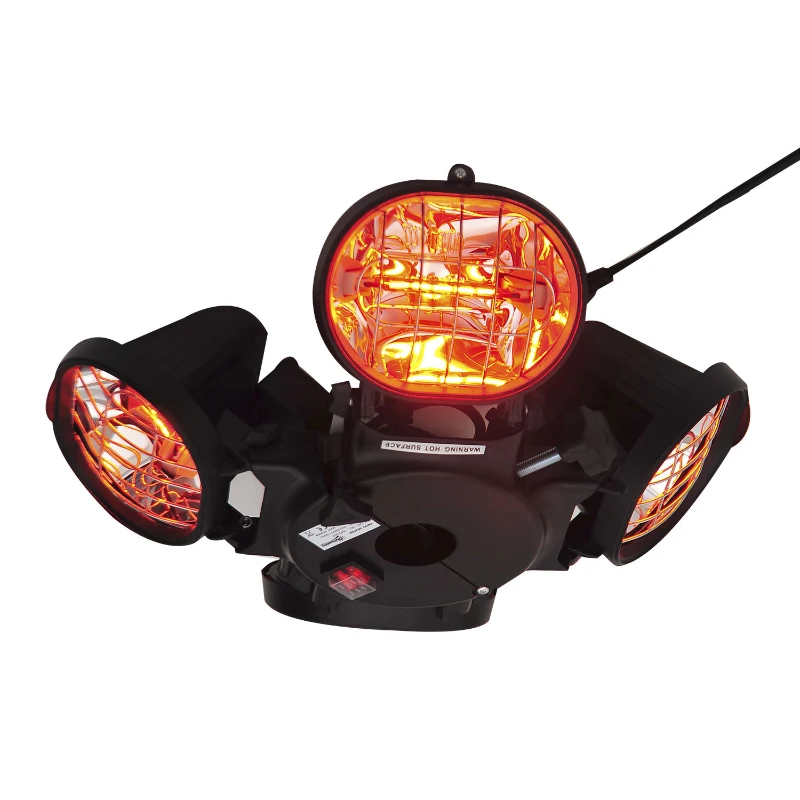 Outsunny Elektrischer Heizstrahler für Sonnenschirme | Infrarotstrahler | Aluminium, Stahl | Schwarz