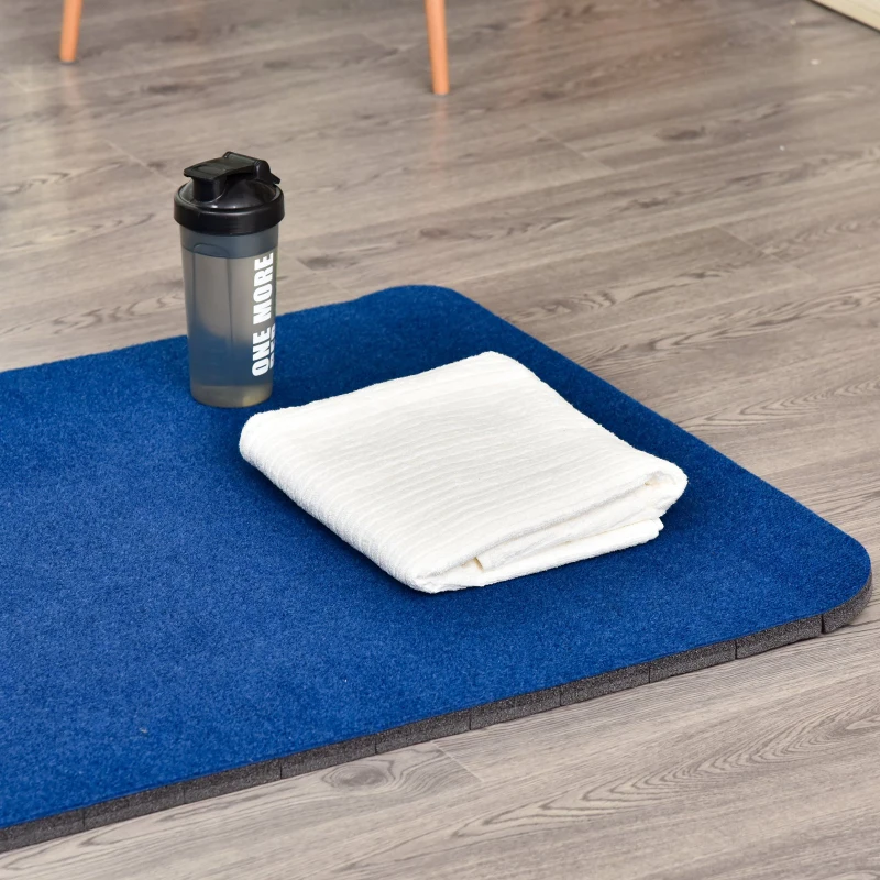 HOMCOM® Yogamatte Rutschfeste Sportmatte Gymnastikmatte mit Tragegurt Blau