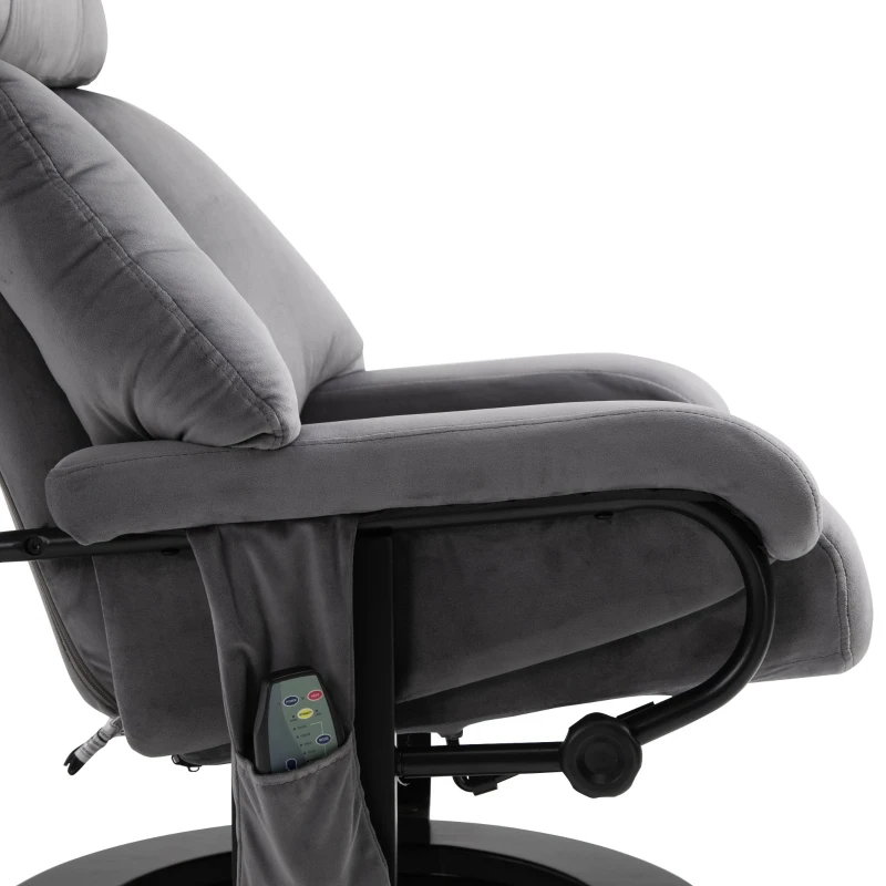 HOMCOM® Massagesessel mit Hocker Heizfunktion 76 x 80 x 102 cm Grau