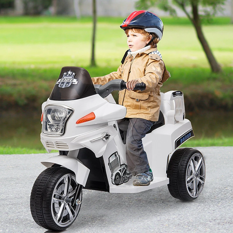 HOMCOM® Kindermotorrad 3–8 Jahre PP 87 x 41 x 54 cm Weiß