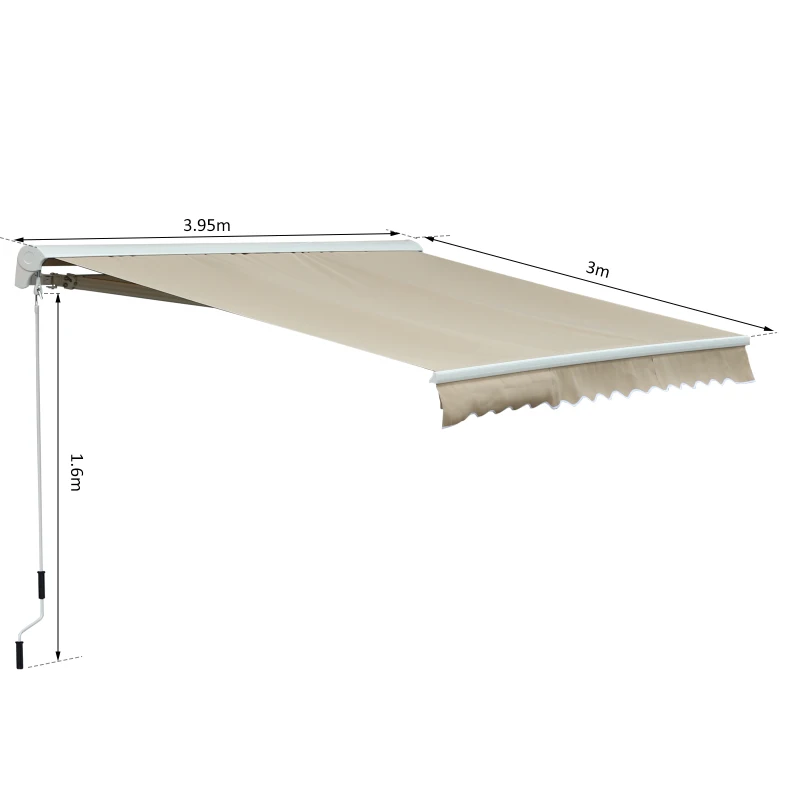 Outsunny® Markise mit Handkurbel Gelenkarmmarkise Sonnenschutz Elektrisch/Manuell Alu