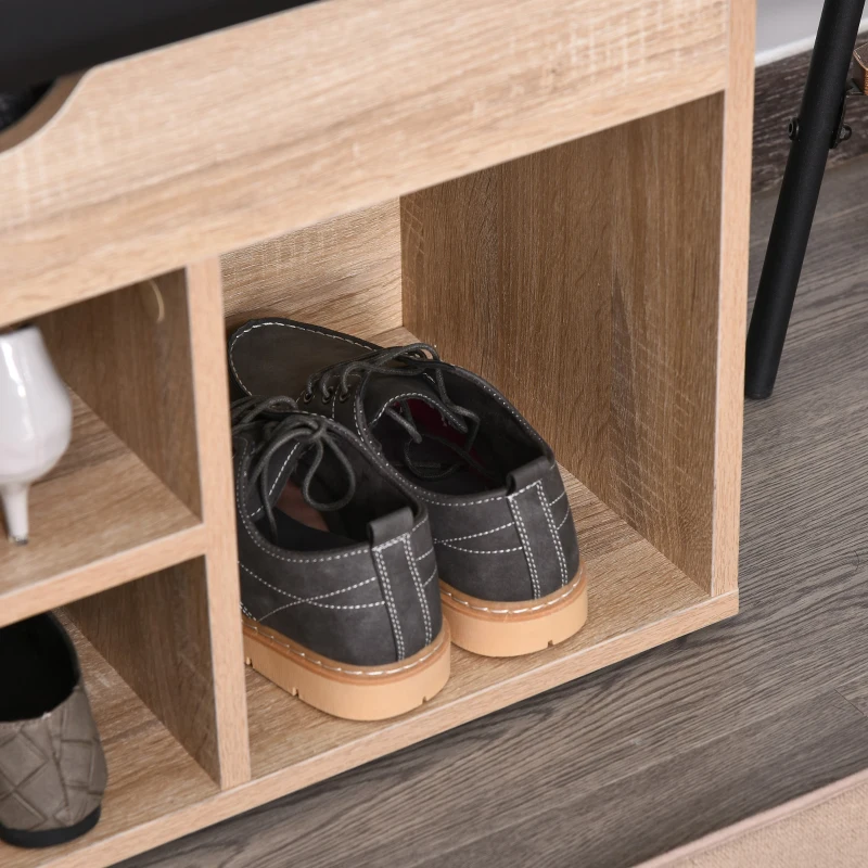 HOMCOM® Schuhbank Sitzbank Sitztruhe Eingangsbereich Diele PU Natur