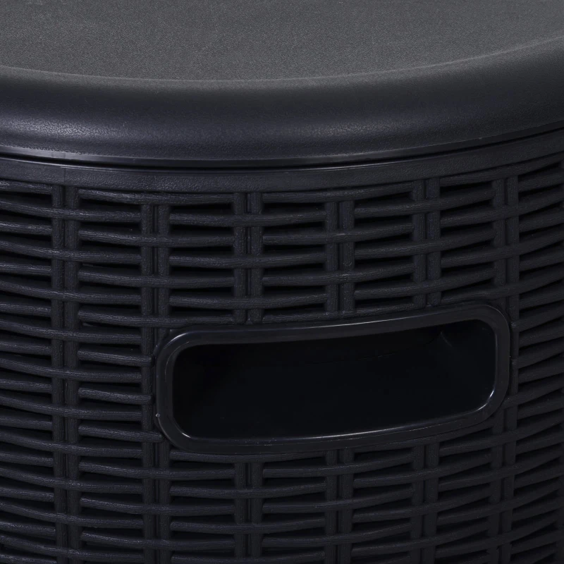Outsunny® Beistelltisch Eiskübel Einsbehälter mit Deckel 45L Getränkekühler PP Schwarz