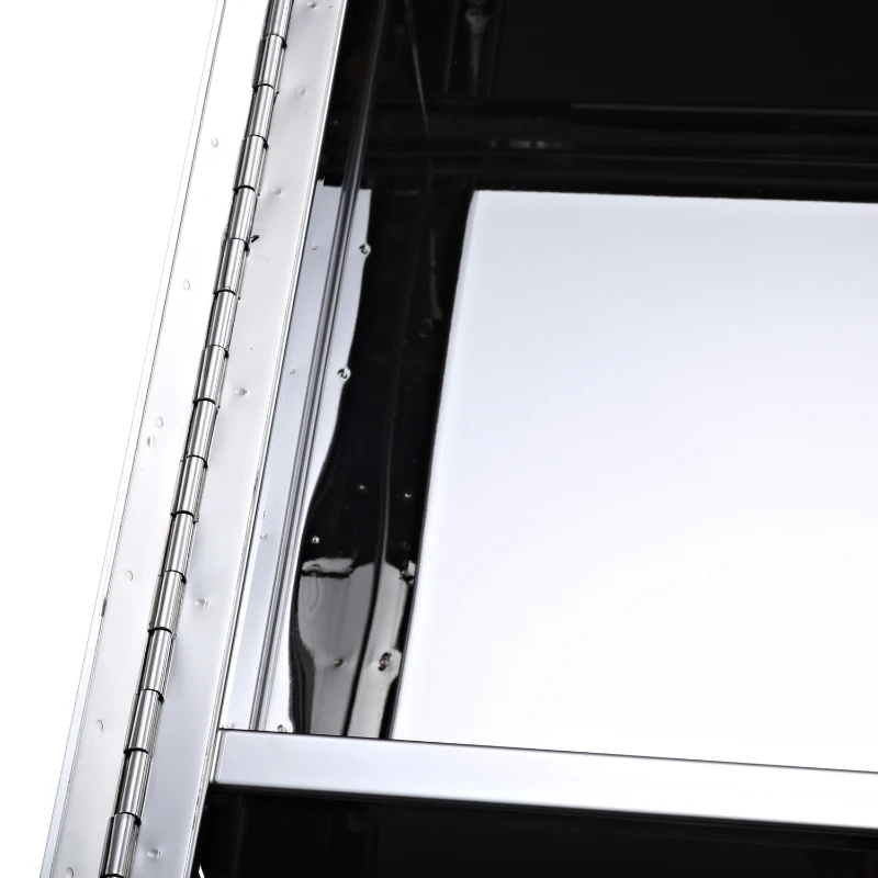 HOMCOM® Hängeschrank Badschrank 3 Fächer Edelstahl 25x80cm