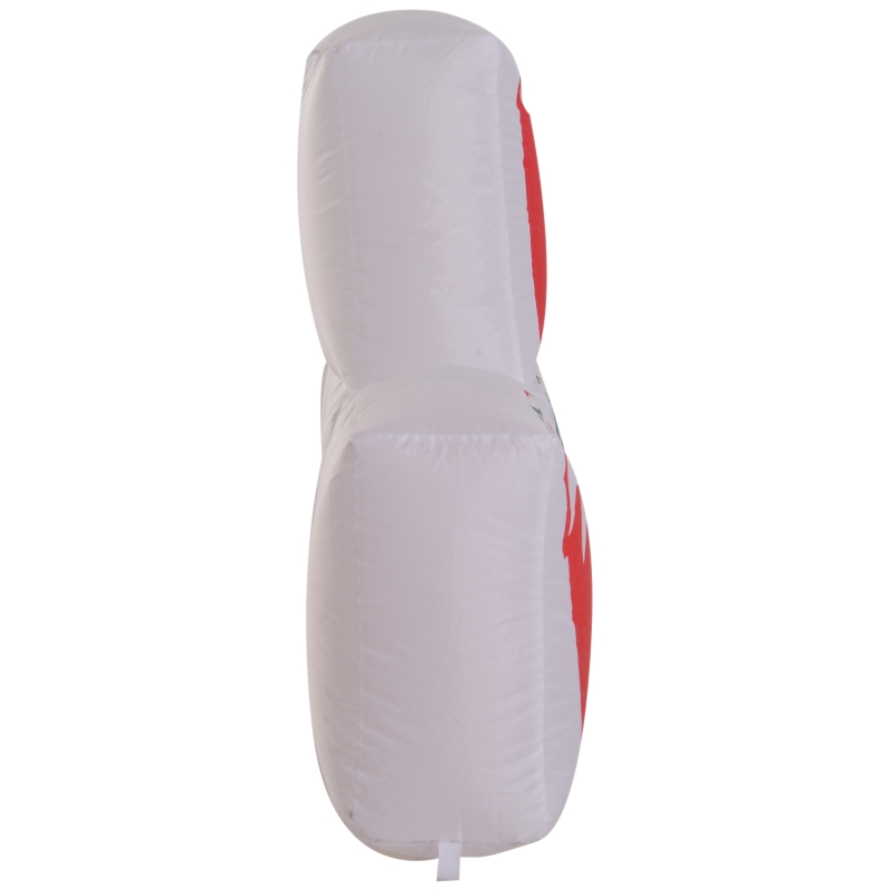 HOMCOM Weihnachtsdeko | Aufblasbar | Frohe Weihnachten Schriftzug | Beleuchtet | 250 x 25x 75 cm | Weiß, Rot, Grün