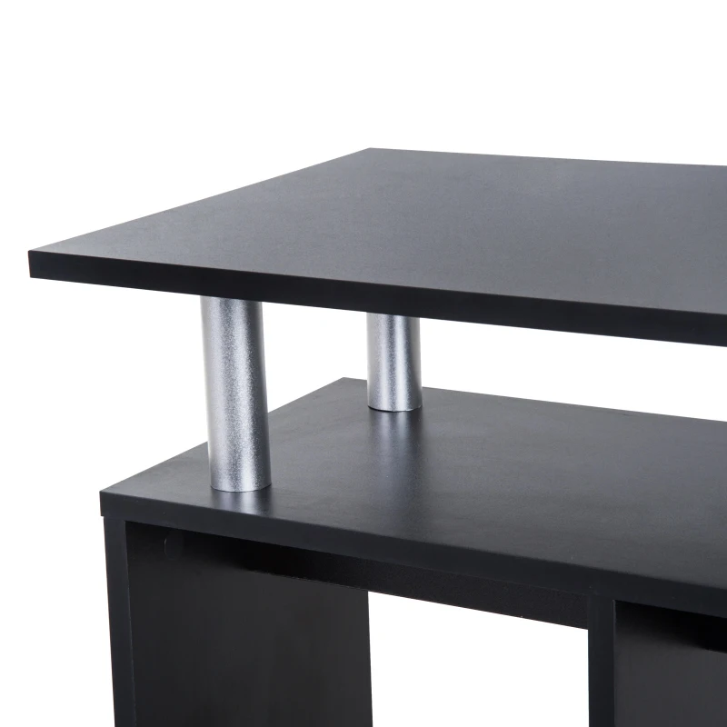 HOMCOM® Küchenwagen Servierwagen Rollwagen mit 6 Fächern Schwarz