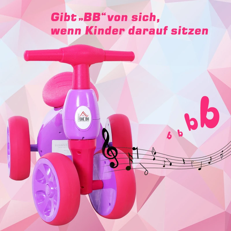 HOMCOM® Laufrad Lauffahrrad Balance Bike 18-36 Monate „BB“ -Klang Ruhig & Sicher PP Lila 57 x 33,5 x 42,5 cm