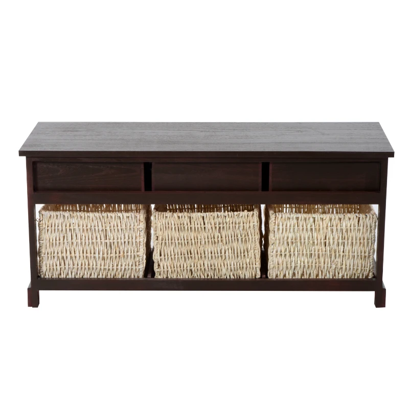 HOMCOM Kommode Sideboard mit Körben Aufbewahrung Tisch Holz Schubladen