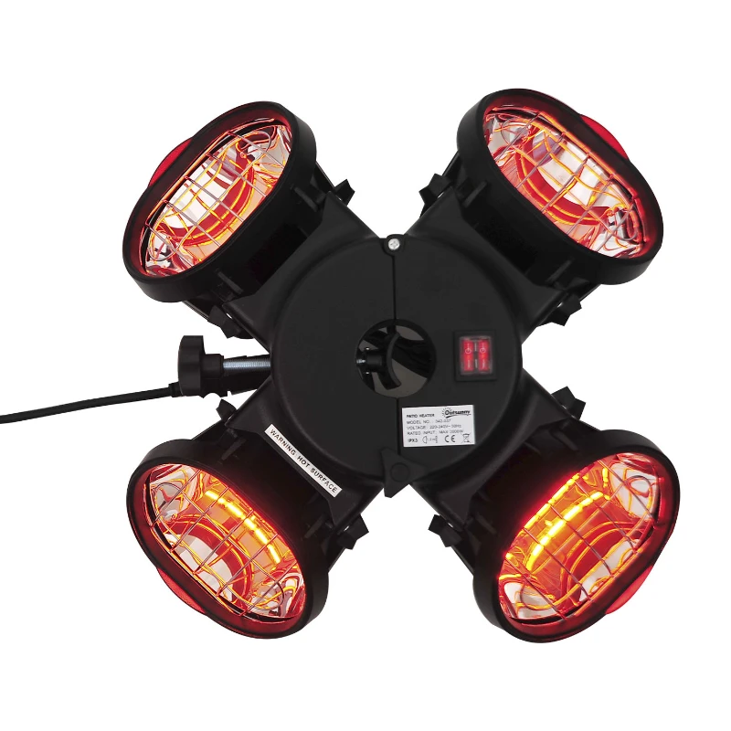 Outsunny Elektrischer Heizstrahler für Sonnenschirme | Infrarotstrahler | Aluminium, Stahl | Schwarz