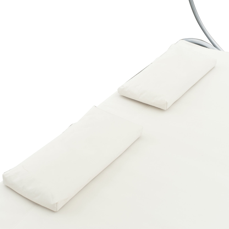 Outsunny® Doppelliege 2er-Sonnenliege Creme mit Kissen