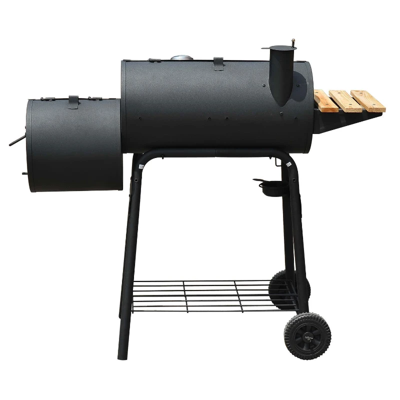 Outsunny® BBQ Grillwagen Holzkohlegrill 118x53x101cm