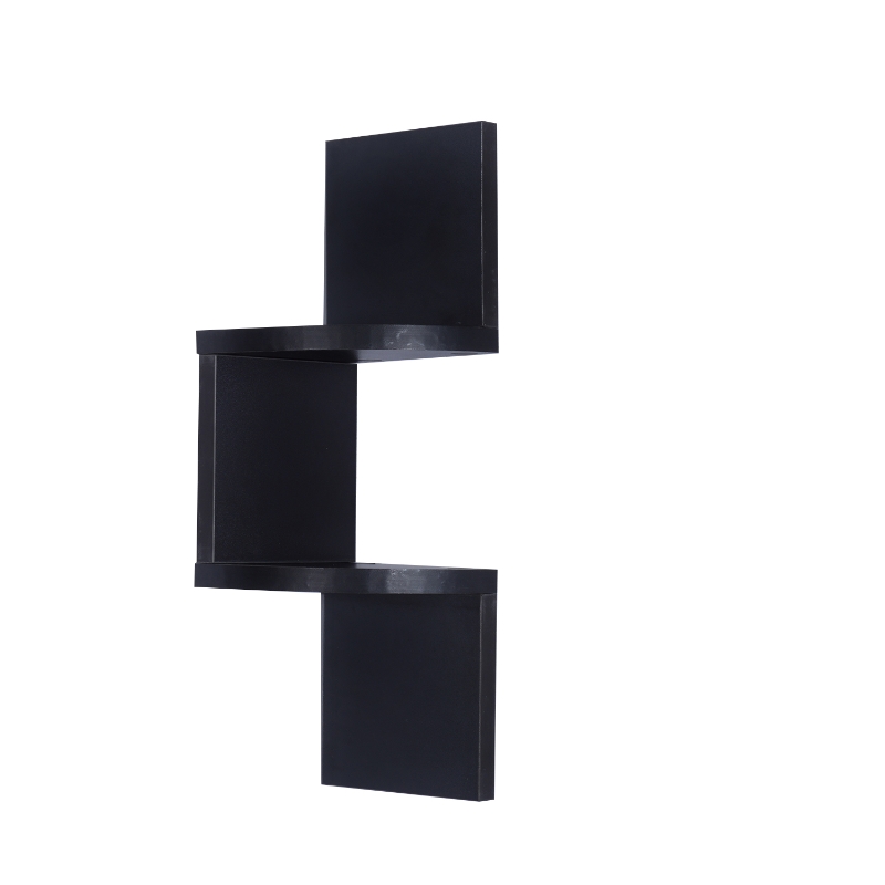 HOMCOM® Wandregal Eckregal Zickzackregal schwarz