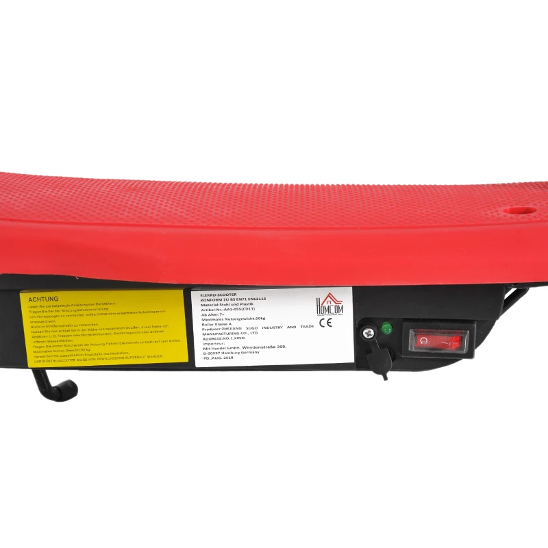 HOMCOM® E-Scooter Tretroller Kinderroller Kinder Roller Metall Rot