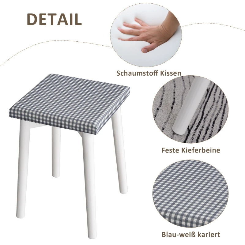 HOMCOM Schminktisch mit Hocker Kosmetiktisch mit LED Spiegel und 2 Schubladen Weiß, 80 x 40 x 125,5 cm