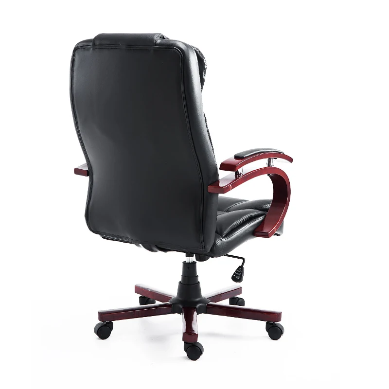 HOMCOM® Drehstuhl Kunstleder Holz 65 x 65 x 107-116 cm Schwarz